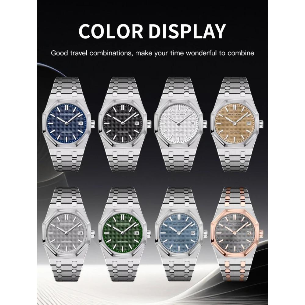 Specht & Söhne 2025 New fashion Watch For Men Quartz Movt Sports Watches Octagon Stainless Steel Sapphire Crystal 50M Waterproof