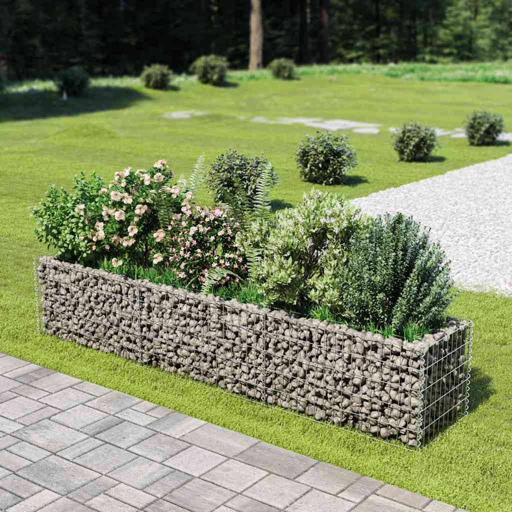 Vidaxl Podwyższona Donica Gabionowa, Galwanizowana Stal, 270X50X50 Cm