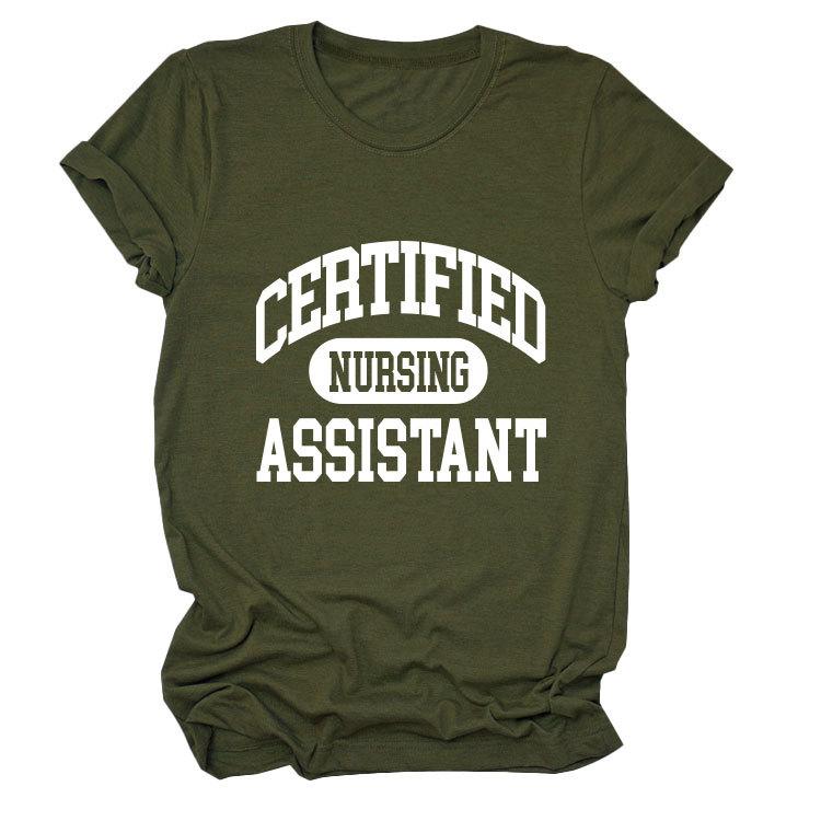 Certified nursing new short-sleeved women's fashion T-shirt large size