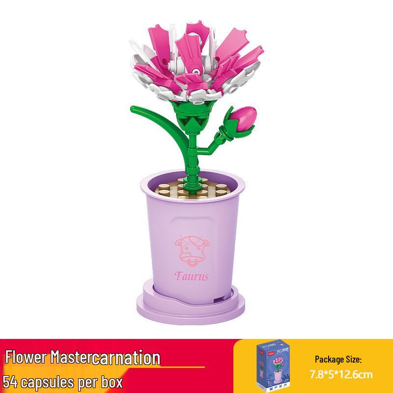 Lele Brothers Flower Building Blocks: Children's Educational Toy - Eternal Flower Jigsaw Puzzle