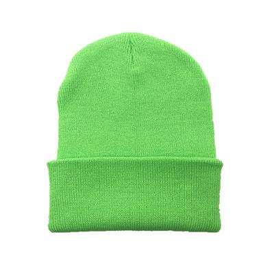 Warm Knitted Beanie For Women New Autumn Winter Skullies Fluorescent Ladies Cap