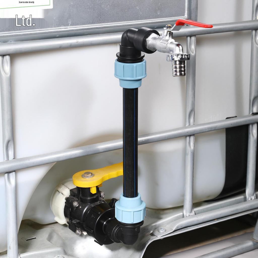 Cross-border IBC Ton Barrel Connector & Accessories: Heightened Elbow & PE Pipe for Garden Use
