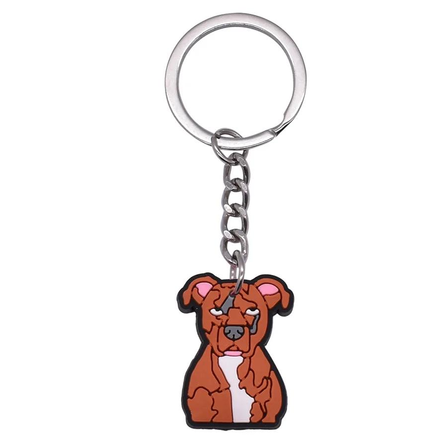 New Arrival Adorable Pet Dogs PVC Soft Keychains Bag Hanging Pendant Car Keyrings Animals Key Chains Accessories Wholesale Gift