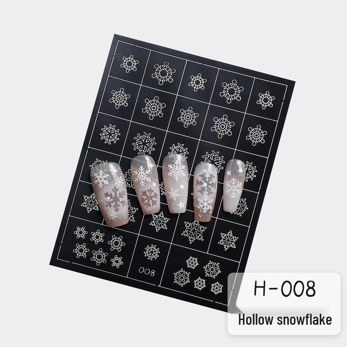

Christmas Snowflake & Tree Nail Art Stickers - Cute Cartoon Deer & Stars Decals