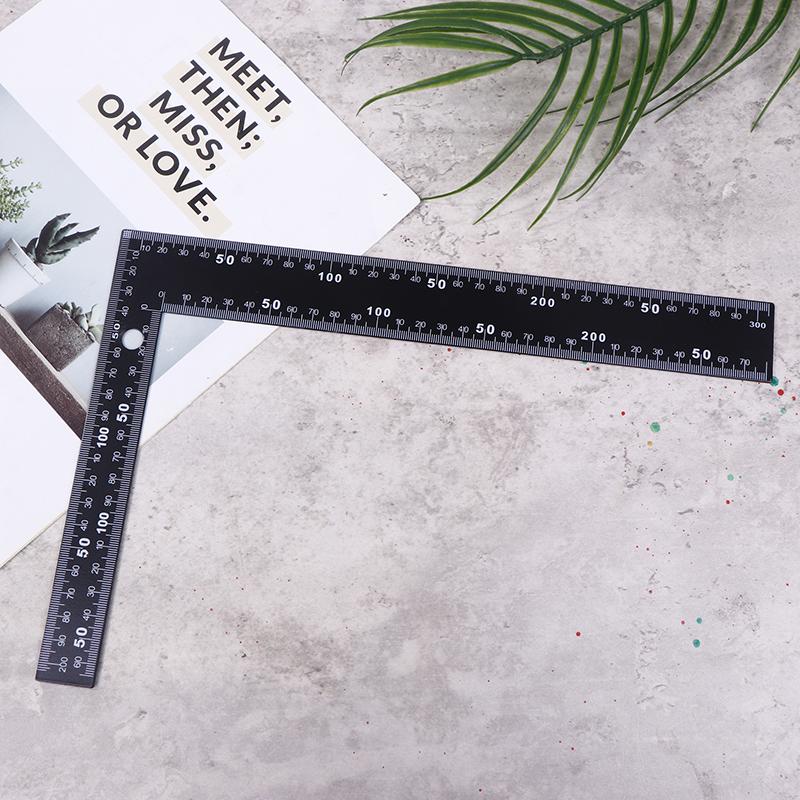 Black Right Angle Ruler 90 Degree Hole Angle Ruler Industrial Grade Positioning Marking Angle Ruler Woodworking L-Shaped Ruler