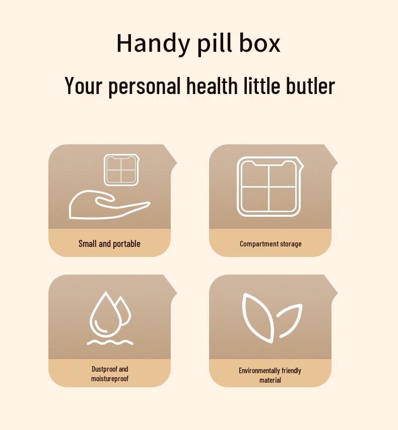 7-Compartment Portable Pill Box for Weekly Medication, 3 Meals a Day, Compact Carry-On Storage
