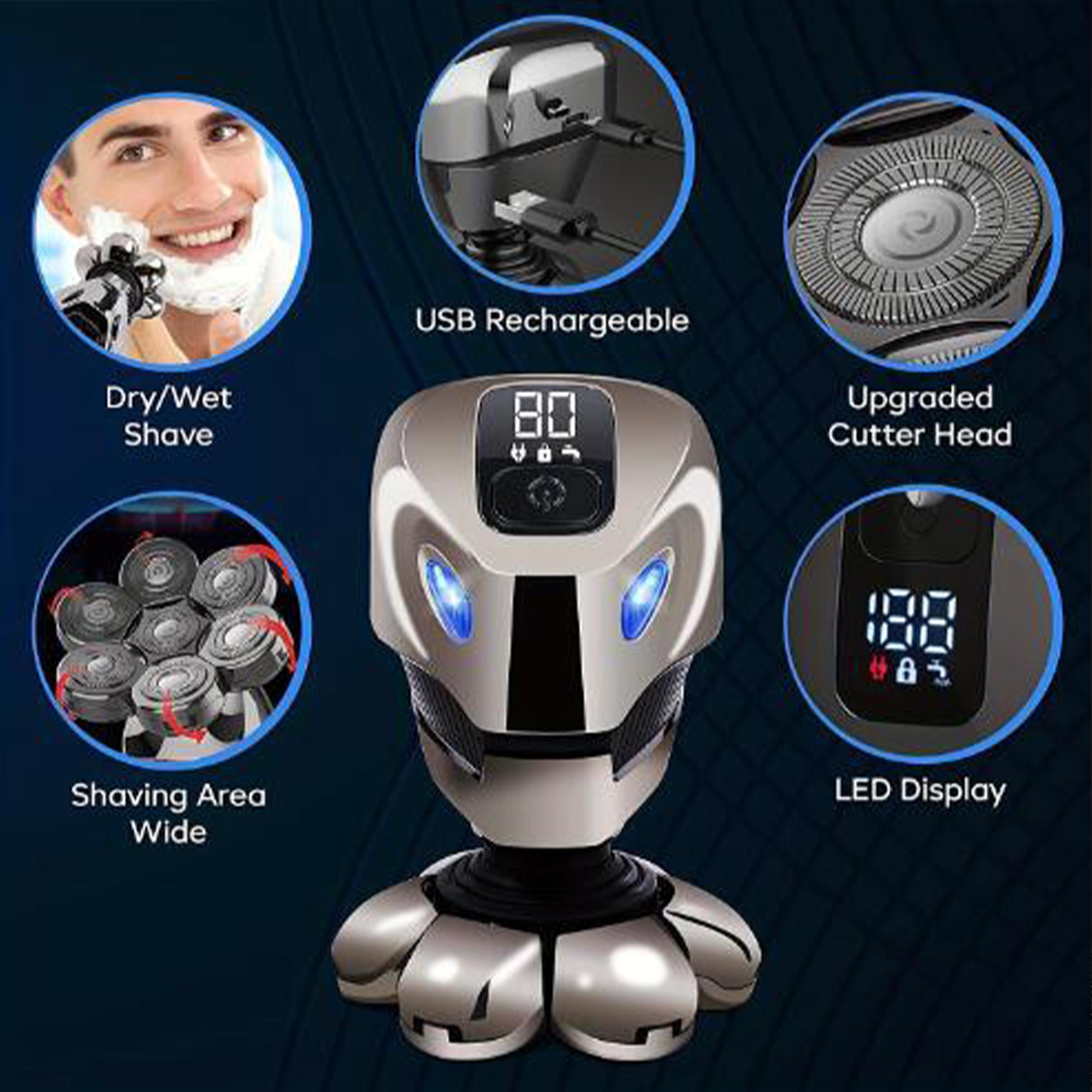 

1 шт. Электробритва для мужчин, триммер для бороды и носа, водонепроницаемая аккумуляторная электробритва для мужчин.