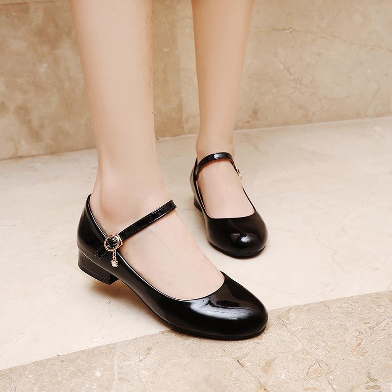 Girls Leather Shoes Kids Princess Party Dress Shoes Comfortable Women's Low Heel Shoes Girls Black White College Shoes Size28-43