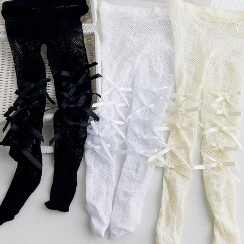 Kids Sexy Patterned Tights Hollow Hole Bowknot Fishnet Stockings Pantyhose Patterned Leggings Net Pantyhose for Party