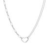 Fashion Jewelry 925 Sterling Silver Plain Heart Pendant Necklace for Women Luxury 925 Silver Clavicle Chain Necklace
