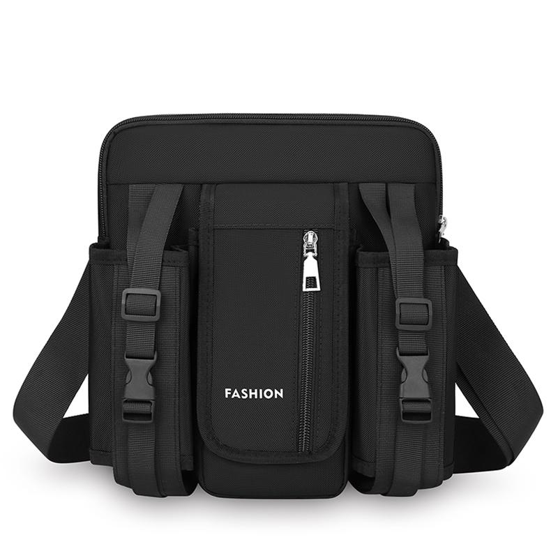 Men Crossbody Bag Single Shoulder Bags Big Capacity Storage Bag Fashion Multi-Pockets Outdoor Cup Bag