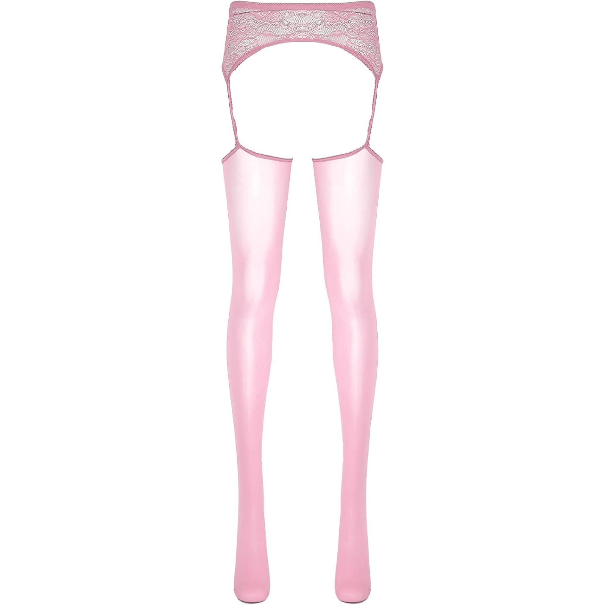 FEESHOW женские глянцевые колготки на подтяжках — фото 6