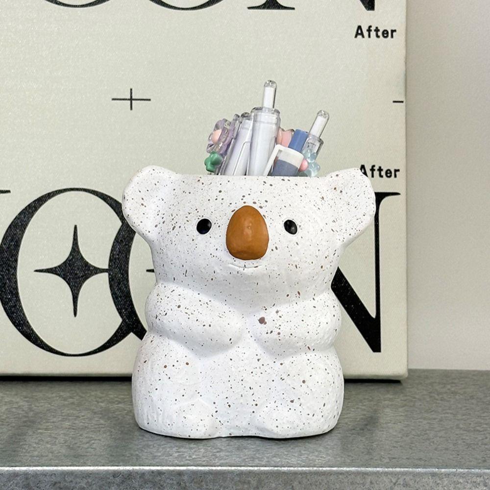 Plastic Koala Storage Box Multi-function Makeup Brush Cylinder Koala Pen Holder  Office