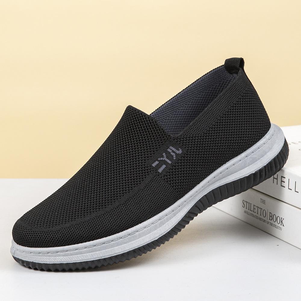 Mesh cloth shoes spring new men's middle-aged and elderly walking shoes one pedal casual soft-soled dad shoes men's shoes single shoes