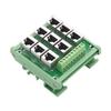 Klemmenblock für RJ45 Ethernet-Port mit 9 Schraubklemmen und kompaktem Design zur DIN-Schienenmontage in Schaltschränken