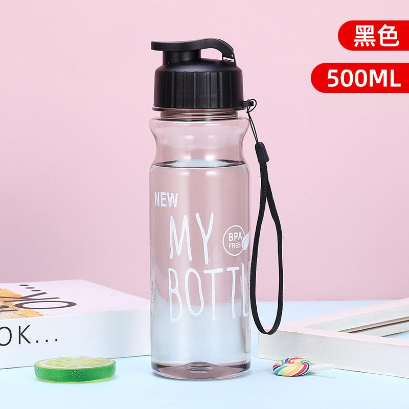 500ML Transparent Water Bottle Portable Sport Cup for Drinking Kitchen Tools Water Bottle for Outdoor School Travel Girl Boy Cup