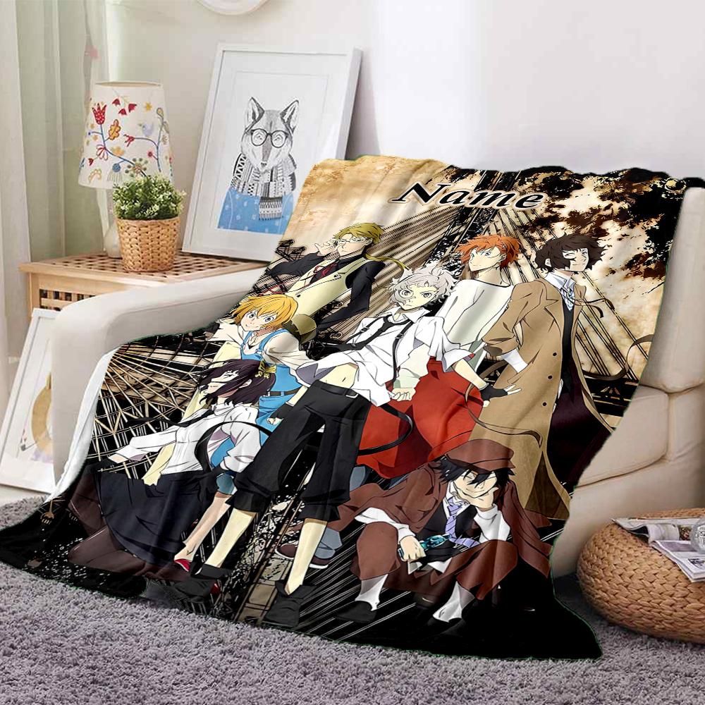 Custom 1pc Cityscape Anime Characters Blanket, Soft And Comfortable Blanket, Casual Warm, Camping Travel Blanket, Birthday Gift Q91211