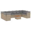 VidaXL Garden Lounge Set 11 Pcs with Beige Cushions Wicker 3223833