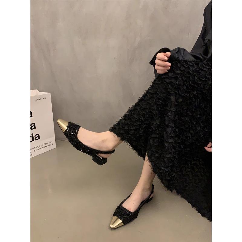 New Retro Woman Shoes Beach Sandals Clear Heels Bling Bling Suit Female Beige Luxury Women Shoes Zapatos Mujer