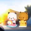 Cute Bubu Dudu Panda Bear Figure Kawaii Cartoon Panda Model Creative Animal Car Ornaments Collectible Bear Ornament Gift