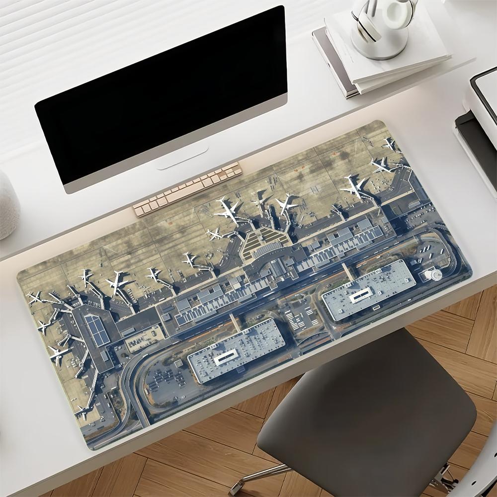 Vista dall'alto dell'aeroporto Mouse Pad Gomma Antiscivolo Tappetino per Computer Decorazione Equilibrio Giocatore Deskmat Laptop Ufficio Grande