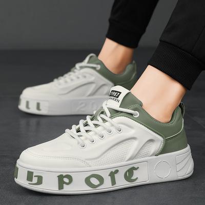 Men's Shoes Thick-soled Heightened Low-top Shoes Men's 2024 Summer Breathable Casual Sports Board Shoes Student Personalized Trendy Shoes