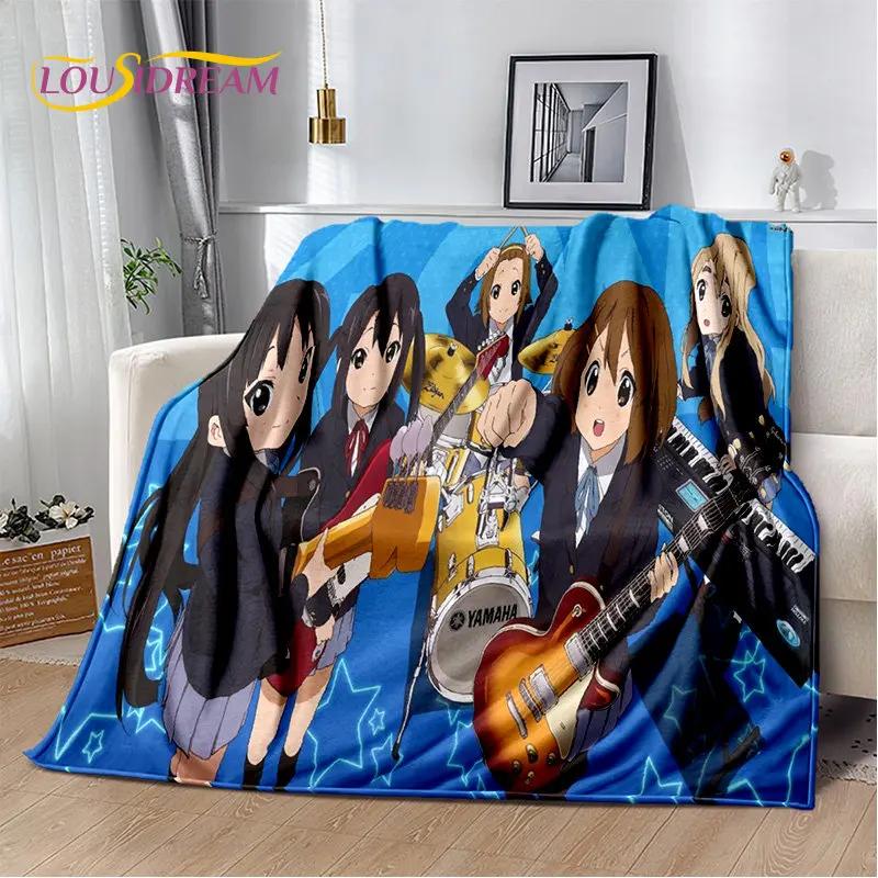 K-ON Cartoon Cute Lolita Kawaii Girls Soft Plush Blanket,Flannel Blanket Throw Blanket for Living Room Bedroom Bed Sofa Picnic