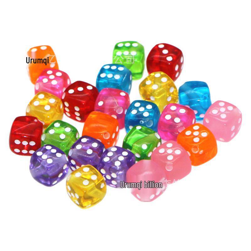 8-10mm Transparent Monochrome Square Dice Beads for DIY Mahjong Crafts