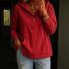 Damen Freizeit Locker Geschnittener Pullover Hoodie Langarm Farbe mit Taschen für Herbst Winter