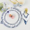 In-Stock Blue & White Chinese Porcelain-Style Disposable Paper Plates for Retro Party or Wedding