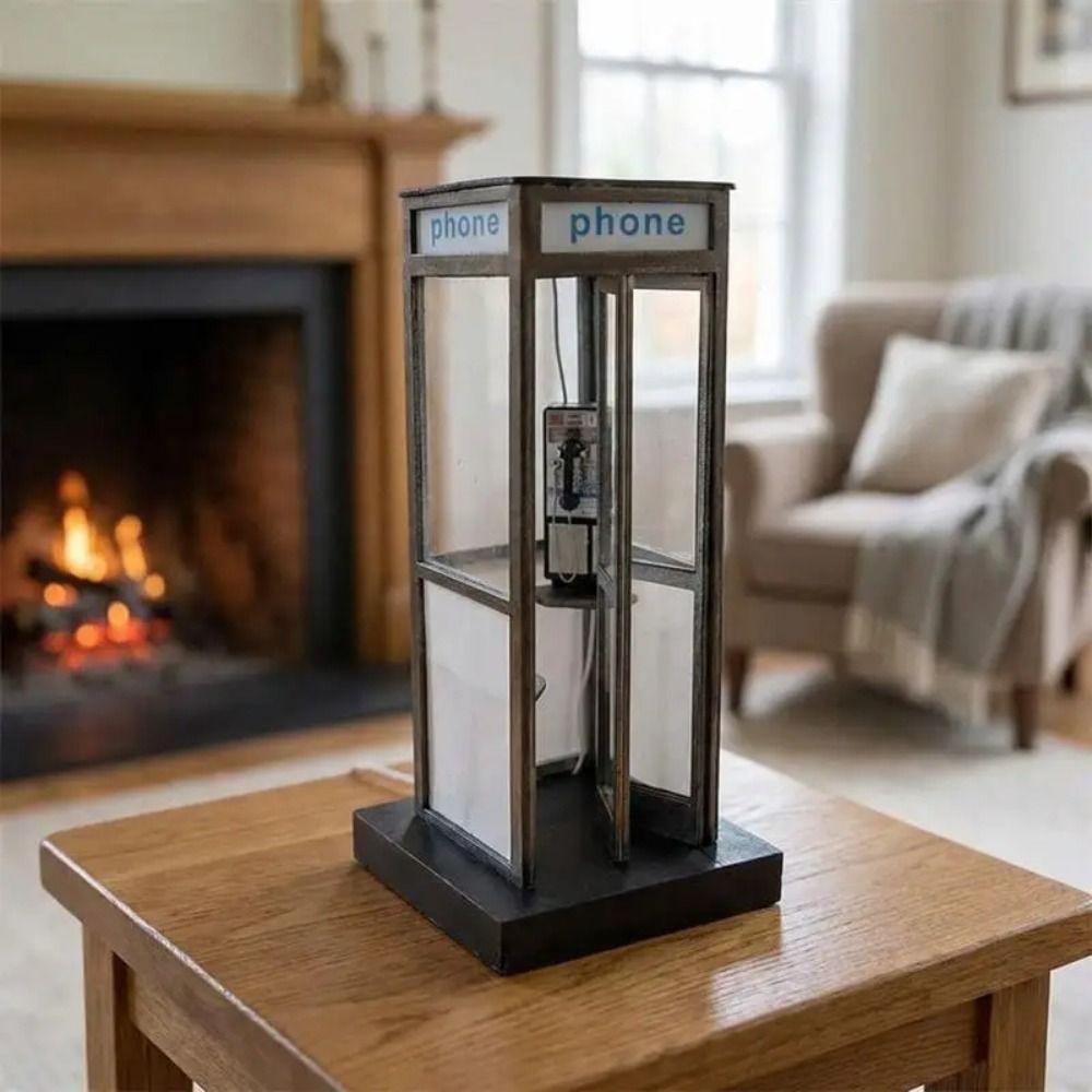 Warme LED-Leuchte Telefonzelle Lampe Britischer Stil Hoch Vintage Nachtlicht Hotel Rezeption