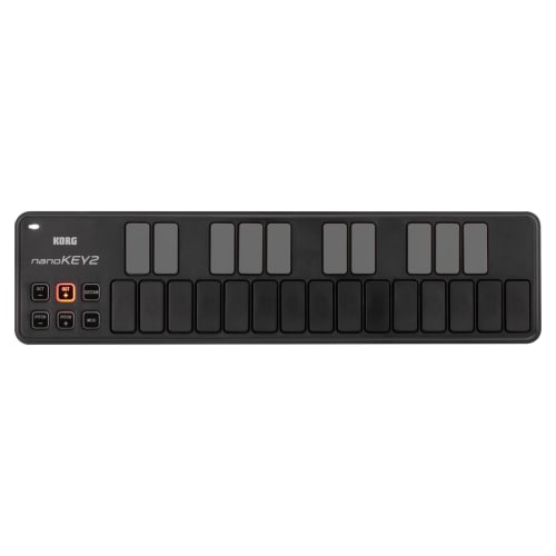 KORG nanoKEY2 MIDI Keyboard, DTM, 25-Key, Compact, Controller, USB, Bus Powered, Software License Included, Black, NANOKEY2-BK