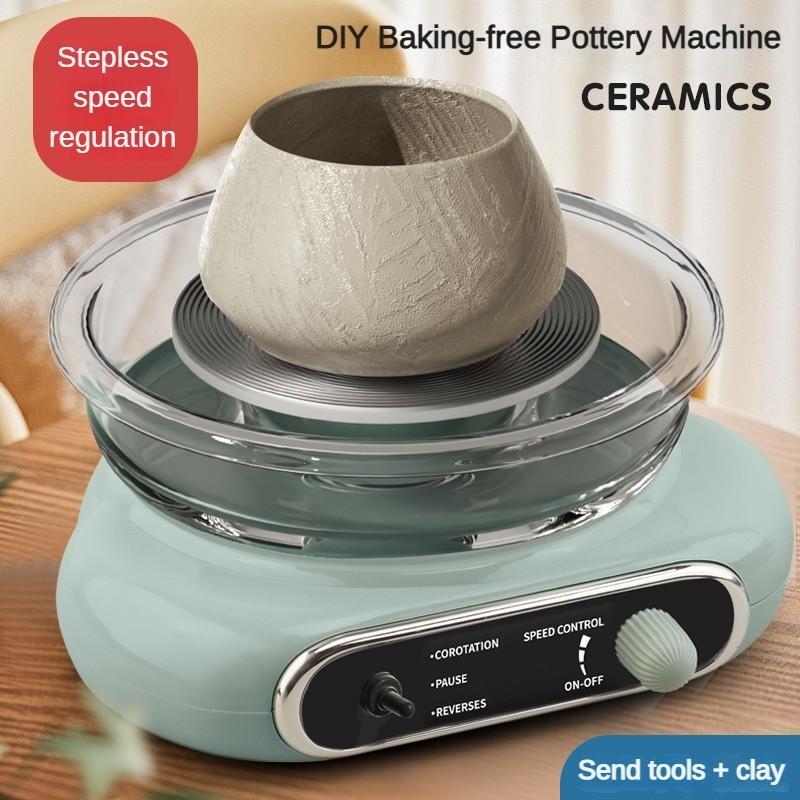 Continuously Variable Speed Professional Ceramic Machine Handmade Clay and Pottery Teaching Equipment Grey/Green Electric Pottery Machine