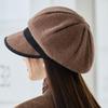 Fleece Warm Octagonal Hat Women's Autumn and Winter Outdoor Windproof Ear Protection Beret British Retro Cap