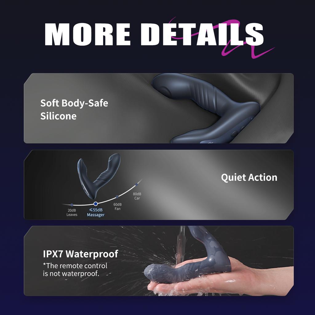 Stecker Eindringen Analspielzeug Prostata-Massagegerät Analstecker Po-Vibrator Fernbedienung Eindringen Erwachsenen Sexspielzeug Klitorale Stimulation Unisex Masturbator