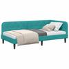 Corner Bed Frame Turquoise 90 X 190 Cm Velvet