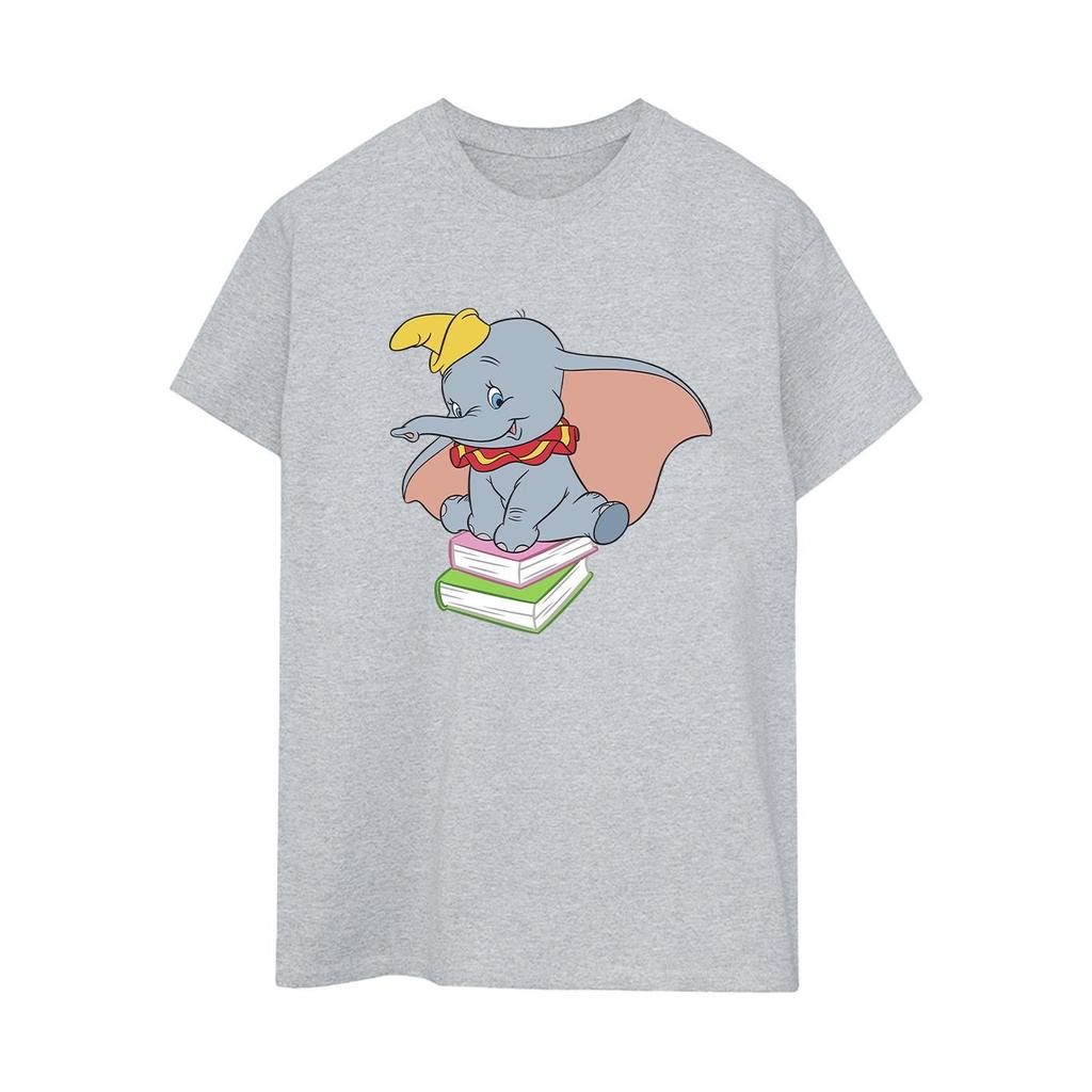 Disney Womens/Ladies Dumbo Sitting On Books Cotton Boyfriend T-Shirt
