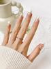 Exquisite Handmade Nails With Sparkling Handpainted Shell Patterns Style Short
