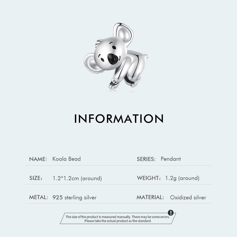 Bracelet Koala En Argent Sterling 925 Plaqué Or Rose - Bijou Pour Femme Et Fille - Style Mignon Et Tendance