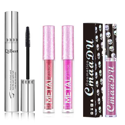 4 pçs/set extensão da cabeça da escova de silicone curling alongamento rímel laser diamante sonho brilho labial metálico brilhante batom brilho labial