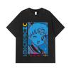 275 GSM Washed T-shirts 100% Cotton Sailor Moon V13 Print Unisex Heavy Cotton T Shirt