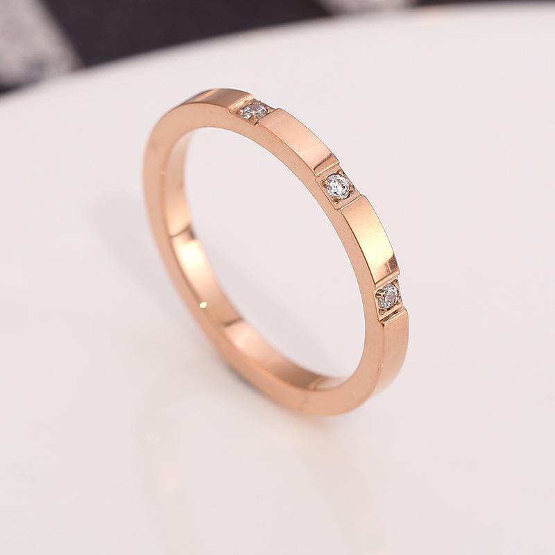 Minimalist Titanium Steel Ring Diamond Cut Stainless Steel Couple Ring Fashion Jewelry