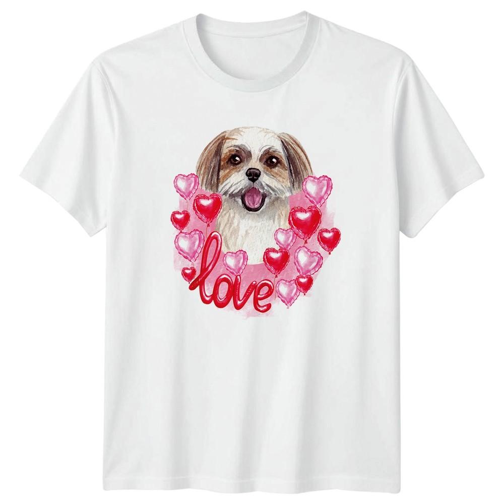 Love Unisexs TShirt Shih Tzu Dog Pet Lover Valentines Day Gift For Her S