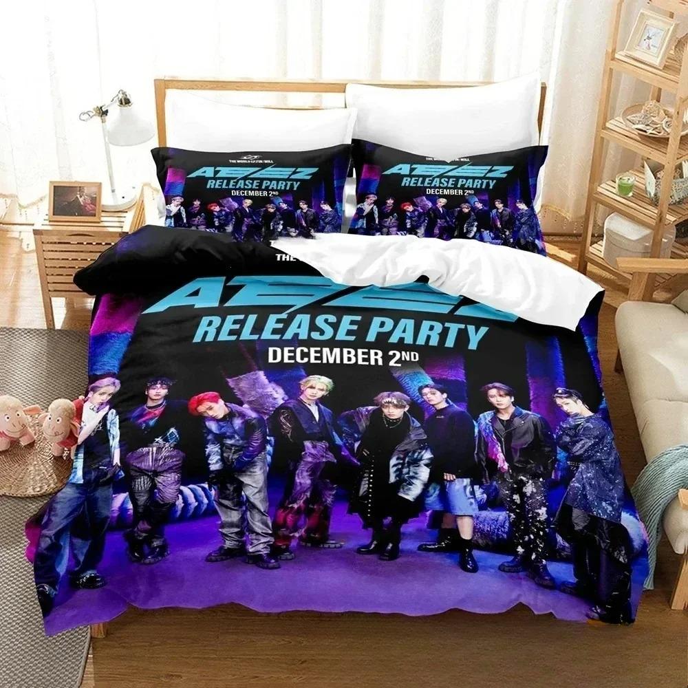 The World Ep.fin Will ATEEZ Bedding Set Duvet Cover Bed Set Quilt Cover Pillowcase Comforter King Queen Size Boys Adult Bedding