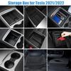 For Tesla Model 3  Model Y 2022 Storage Box Center Armrest Hidden Box Cup Holder Interior Organizer Car