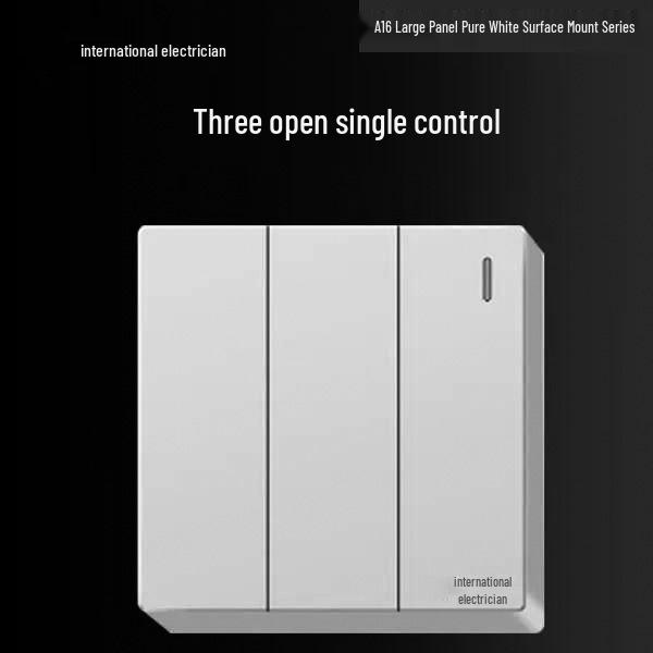 Priză electrică ultra-subțire de 16A cu montaj aparent cu panou de perete cu cinci găuri pentru uz casnic și pentru aparat de aer condiționat