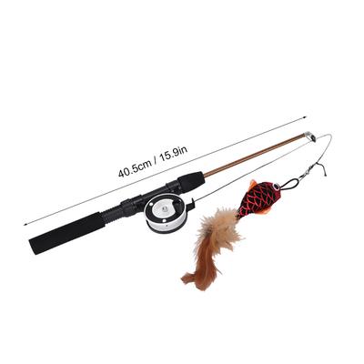 Plastic Simulation Telescopic Pet Cat Funny Teaser Dangler Rod Stick with   Catnip Interactive Training Toy