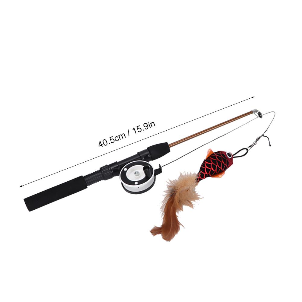 Plastic Simulation Telescopic Pet Cat Funny Teaser Dangler Rod Stick with Catnip Interactive Training Toy