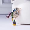 Enamel Bird Inlaid Diamond Brooch Animal Alloy Brooch