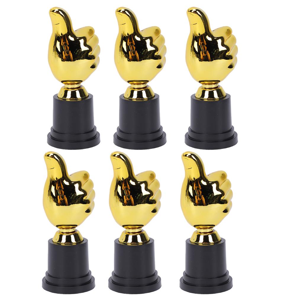 6pcs Gold 5.11 Inch Plastic Award Trophies for Adults Sports Events Party Classroom Prize Games